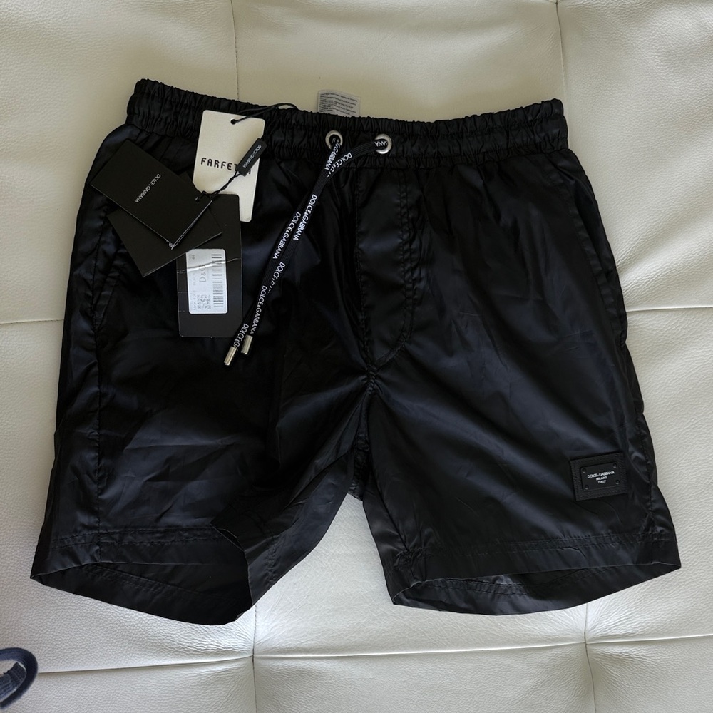 Dolce & Gabbana Men’s Black Drawstring Swim Shorts